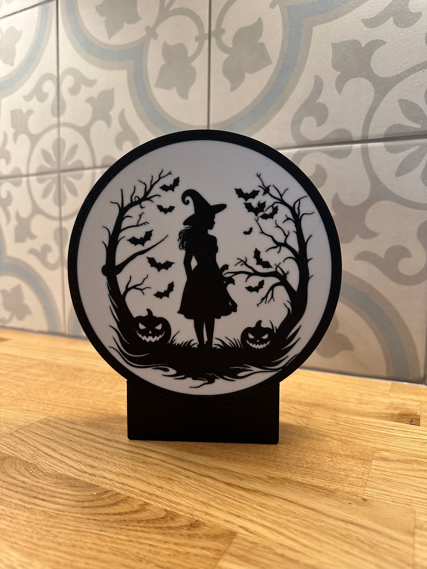 Ronde lightbox met Halloween thema