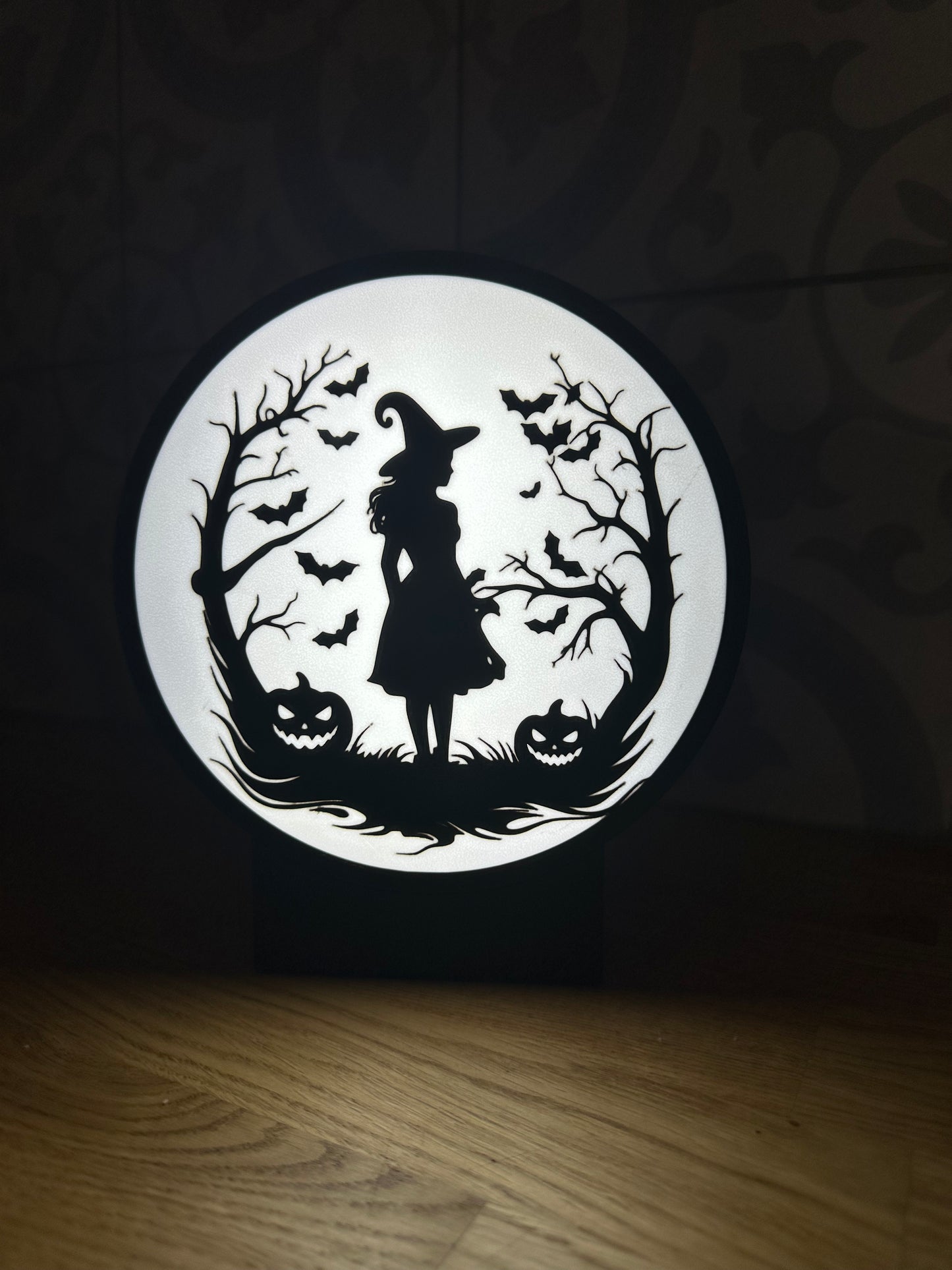 Ronde lightbox met Halloween thema