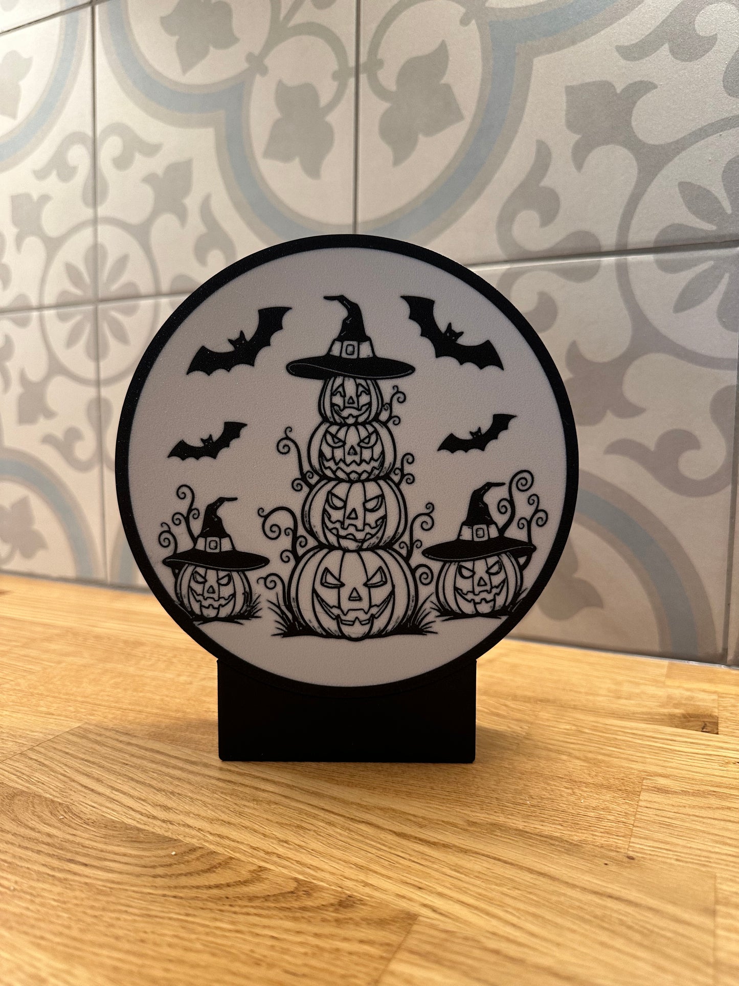 Ronde lightbox met Halloween thema