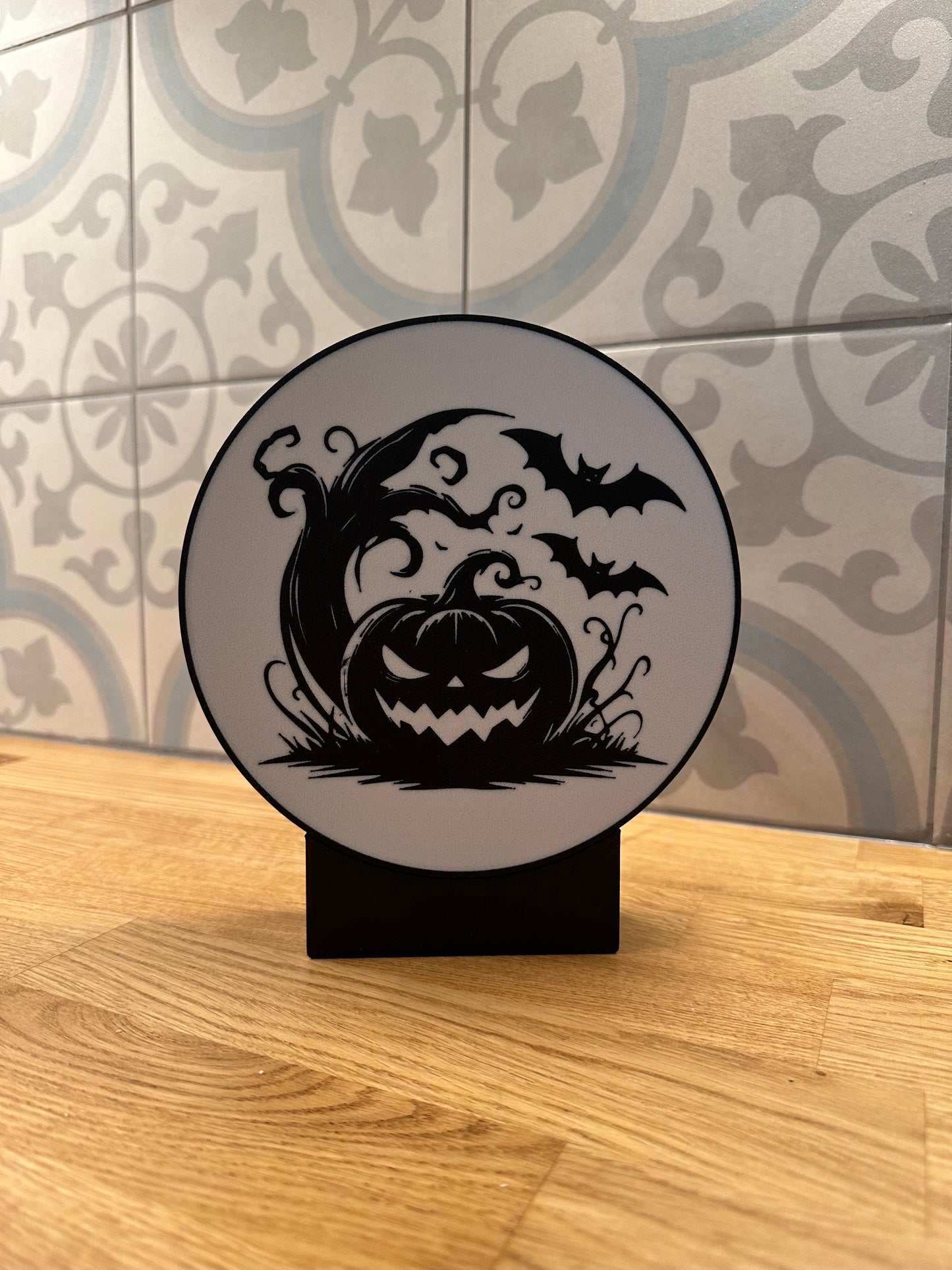 Ronde lightbox met Halloween thema
