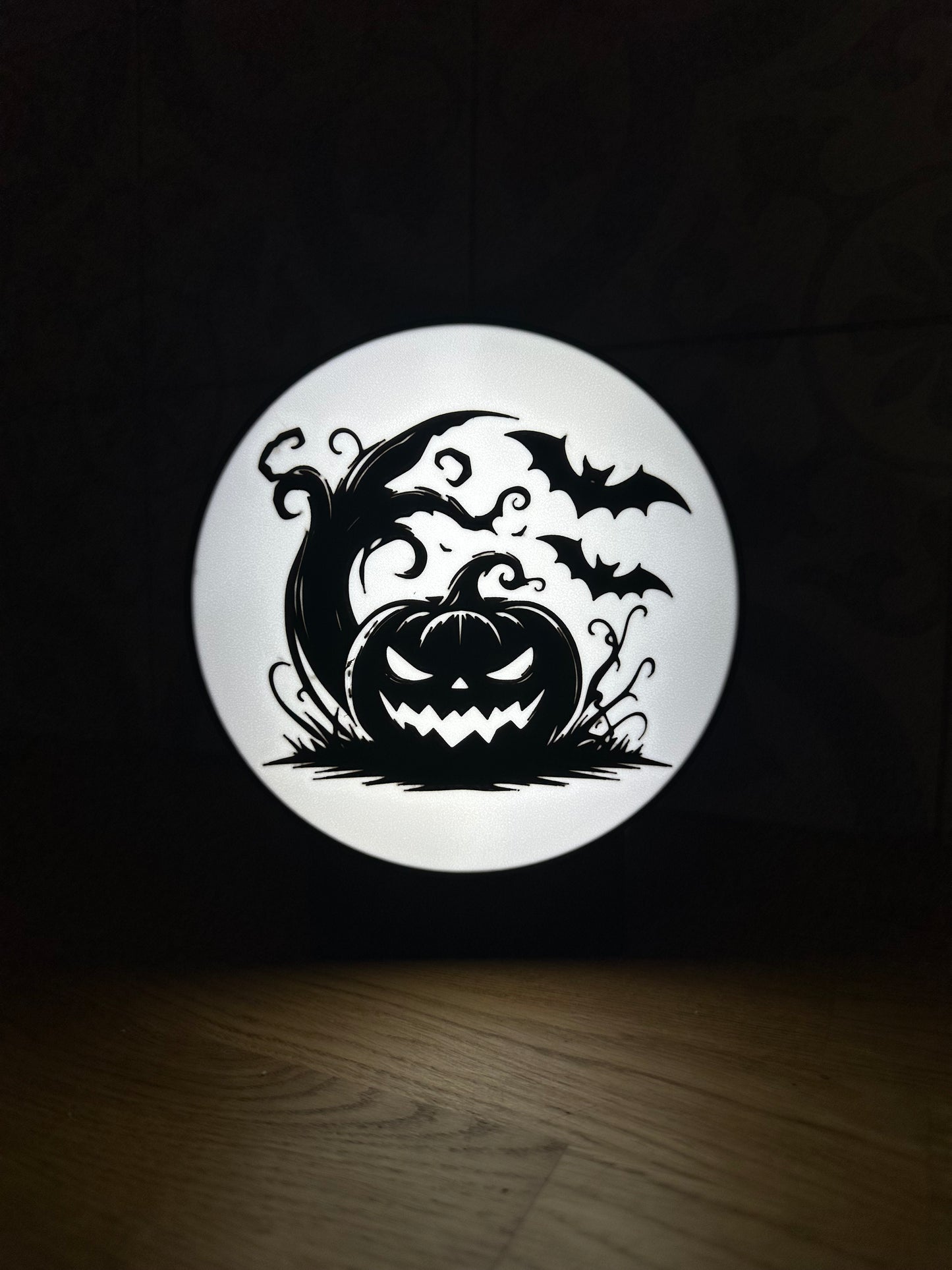 Ronde lightbox met Halloween thema