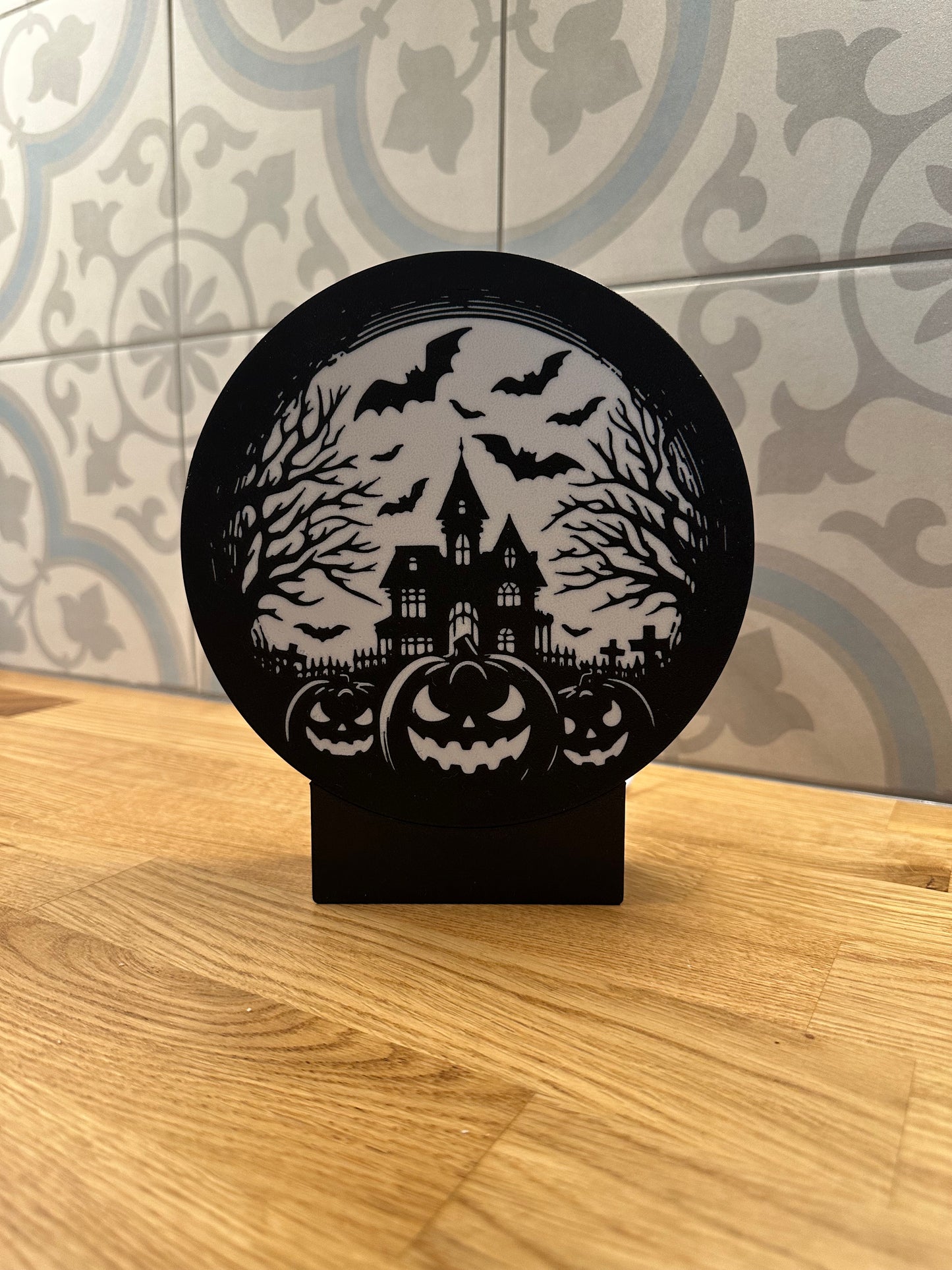 Ronde lightbox met Halloween thema