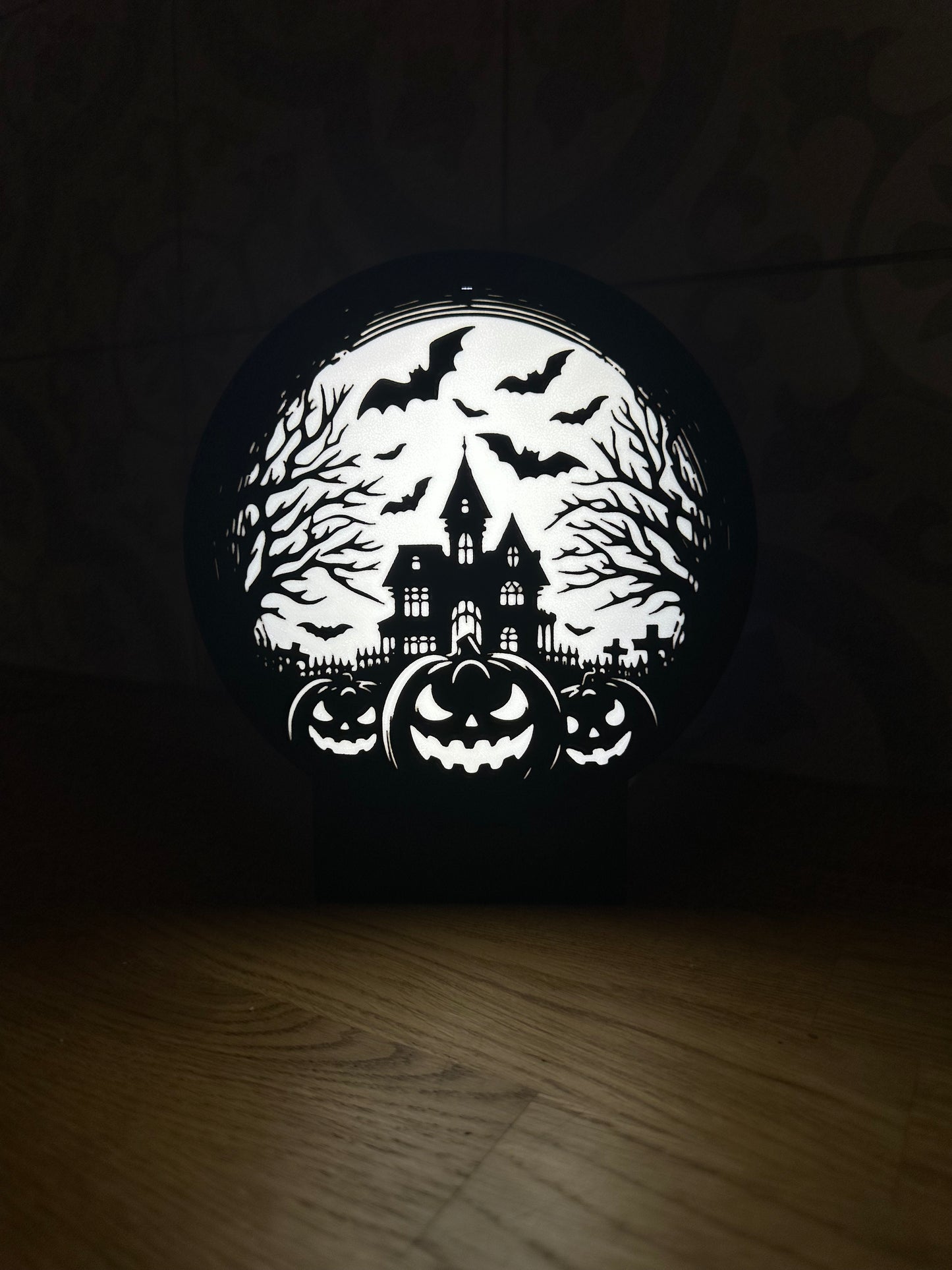 Ronde lightbox met Halloween thema