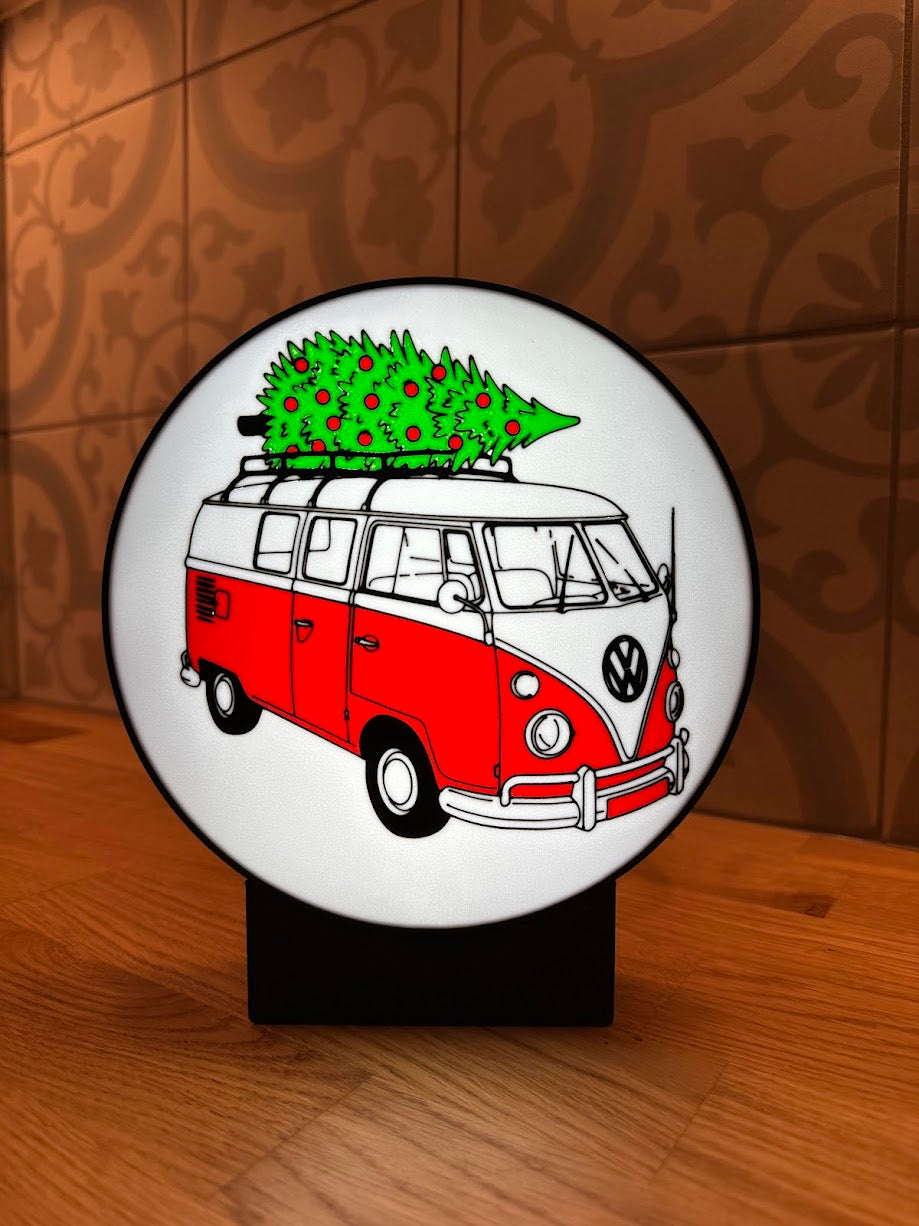 Ronde lightbox met Kerst thema