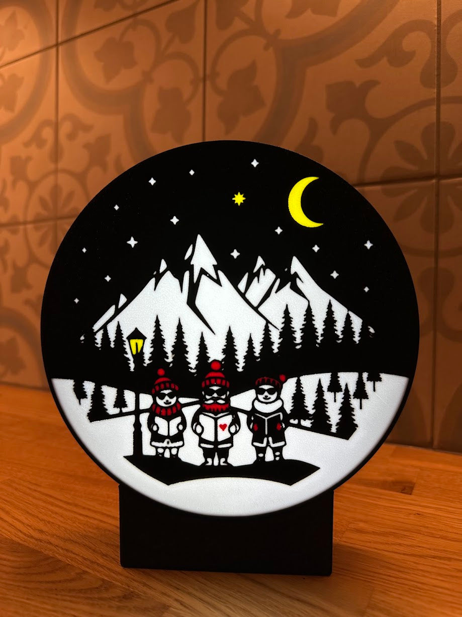 Ronde lightbox met Kerst thema