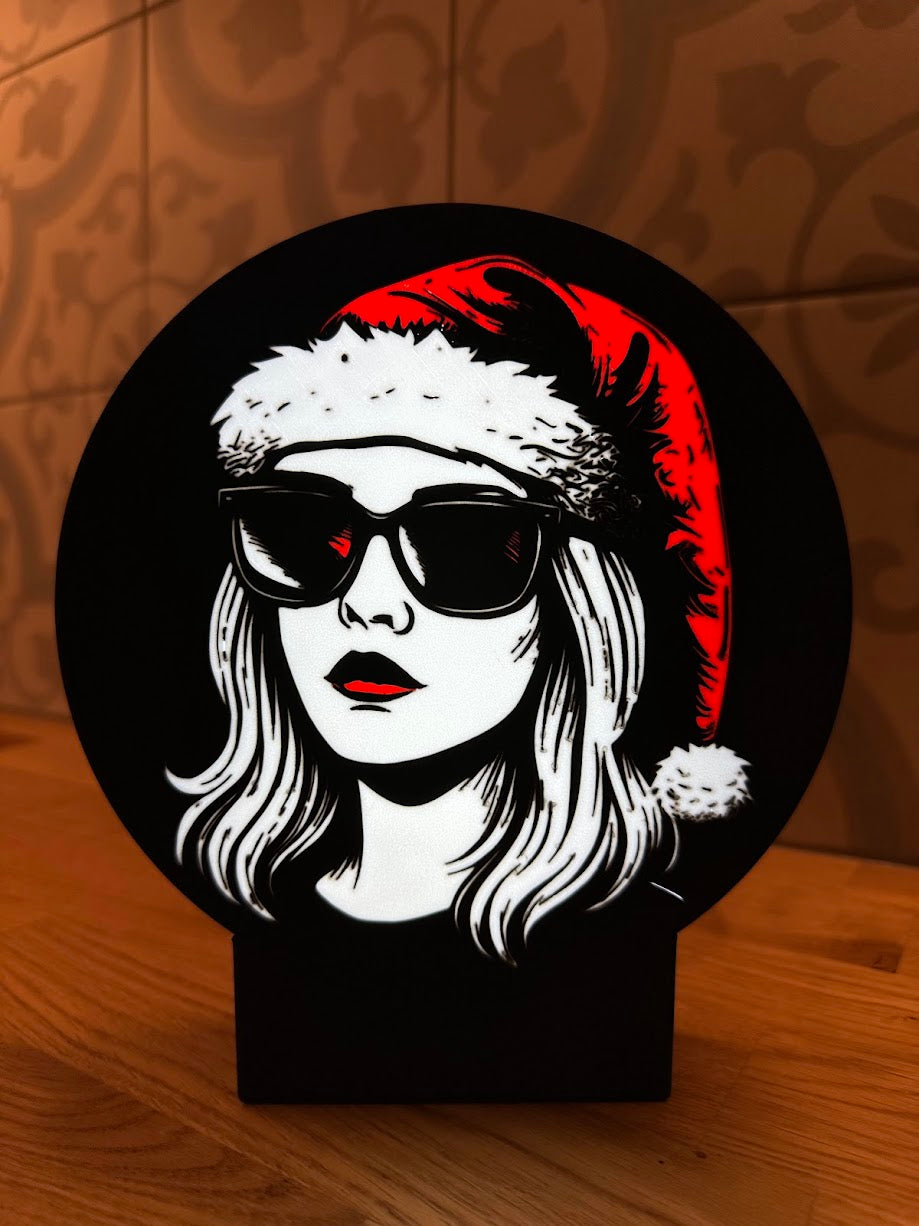 Ronde lightbox met Kerst thema